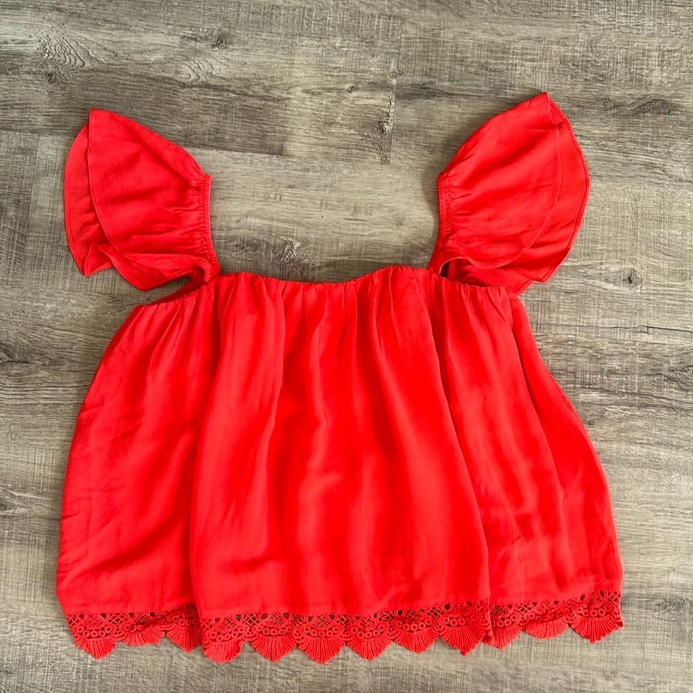 Lovers + Friends Red Off-Shoulder Blouse - Picture 3 of 8